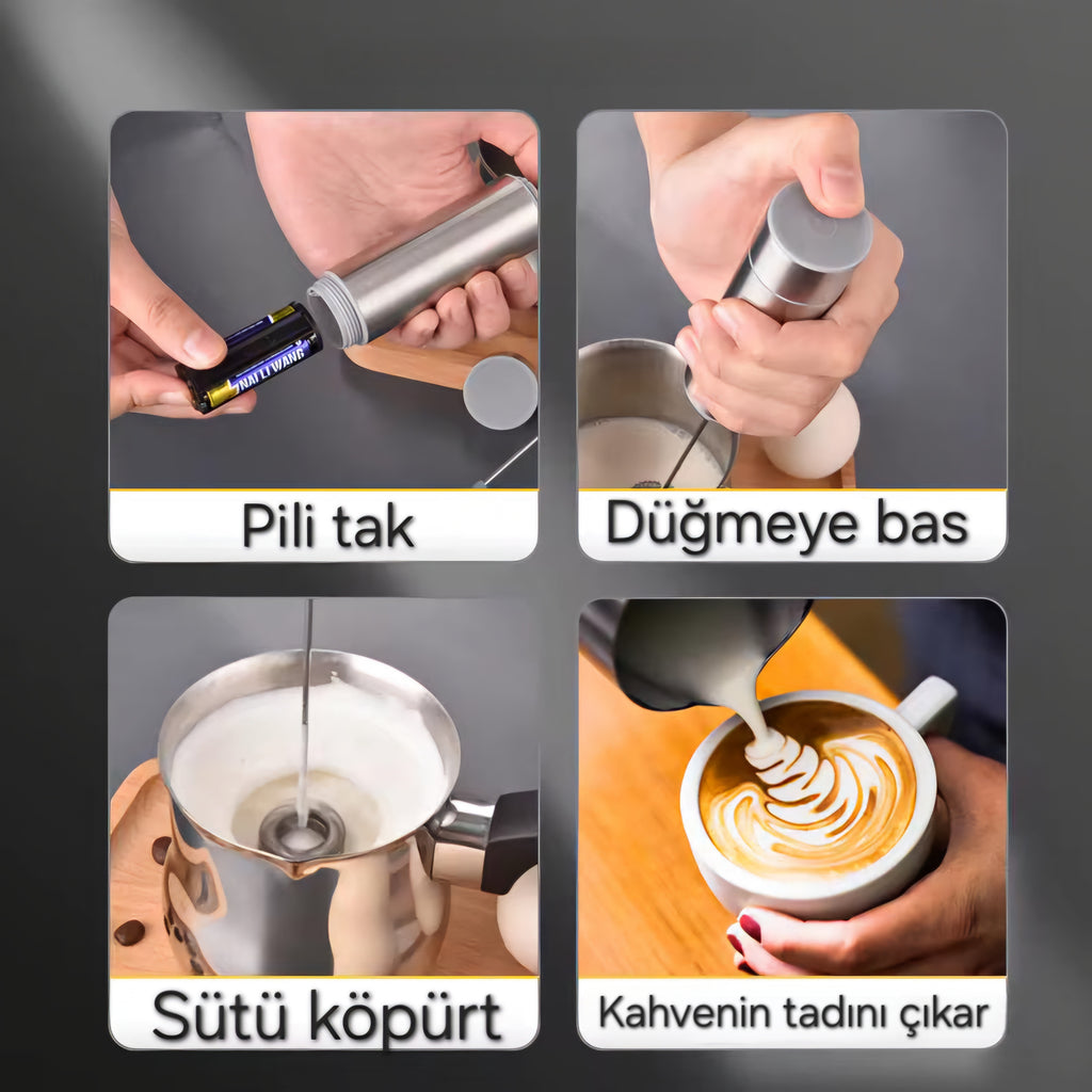 Taşınabilir süt köpürtücü