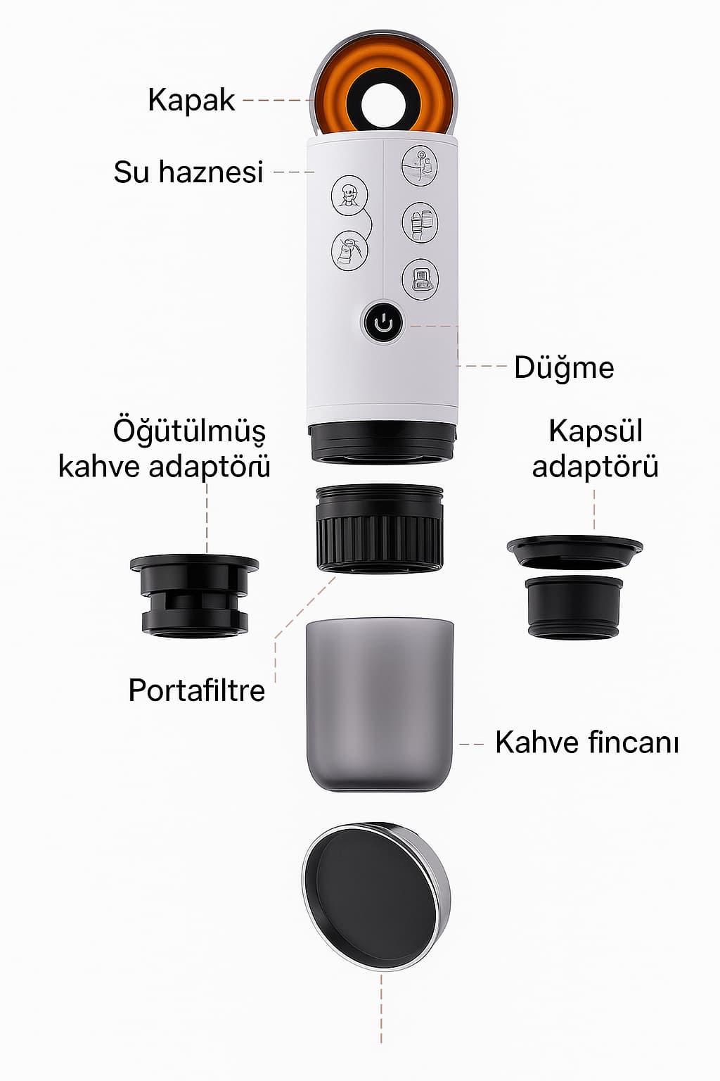 Seyahat Tipi Taşınabilir Espresso Makinesi
